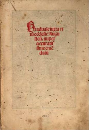 Graduale iuxta ritu[m] ecclesie Augusten[sis]