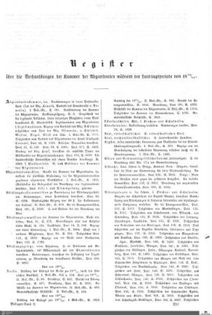 Register Kammer der Abgeordneten 1855 - 1861