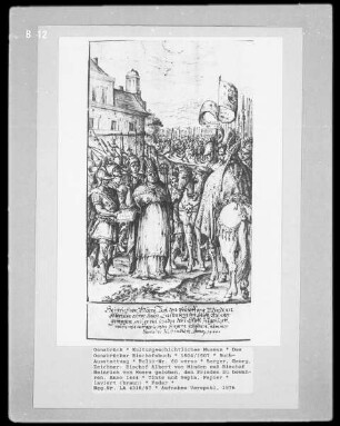 Das Osnabrücker Bischofsbuch — Bischof Albert von Minden muß Bischof Heinrich von Moers geloben, den Frieden zu bewahren. Anno 1444, Folio 60verso
