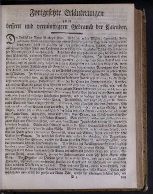 Fortgesetzte Erläuterungen zum bessern und vernünftigeren Gebrauch der Calender.