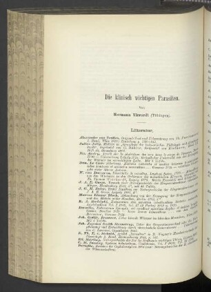 Die klinisch wichtigen Parasiten.