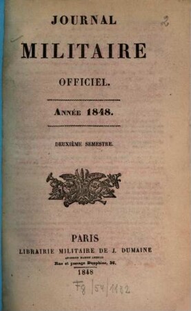 Journal militaire officiel. 1848,2