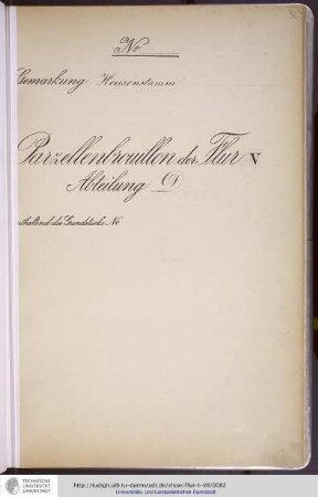 No. 27 Gemarkung Heusenstamm, Flur V, Abteilung D