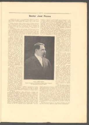 Doctor José Penna : [Diputado Nacional por la Provincia de Buenos Aires y Presidente del Departamento Nacional de Higiene]