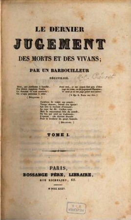 Le dernier jugement des morts et des vivants, 1