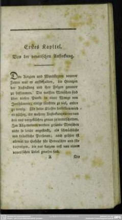 Erstes Kapitel. Von der venerischen Ansteckung