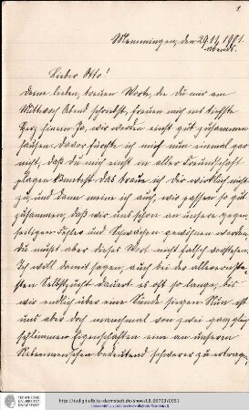 Brief vom 29.11.1901