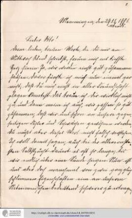 Brief vom 29.11.1901