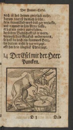 [Der Esel mit der Heer-Paucken.]