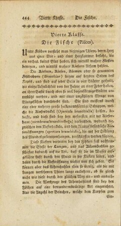 Vierte Klasse. Die Fische (Pisces)