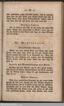 XI: Mehlspeisen
