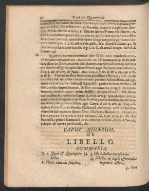 Caput Quintum. De Libello.