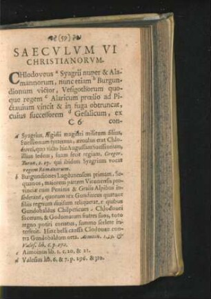 Saeculum VI Chrisianorum.