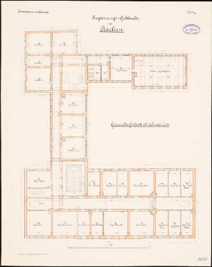 Regierungsgebäude, Aachen: Grundriss 2. Obergeschoss 1:100