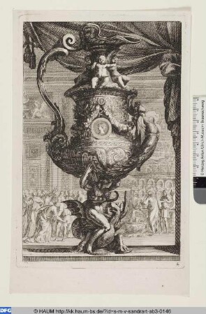 Vase mit Bildnis einer Frau im Medaillon