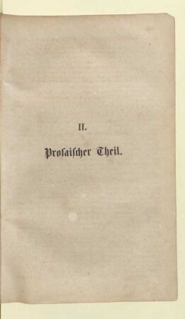 II. Prosaischer Theil