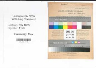 Entnazifizierung Max Grotowsky , geb. 20.09.1888 (Direktor)
