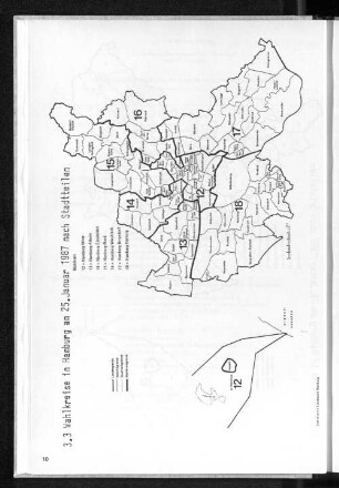 3.3 Wahlkreise in Hamburg am 25. Januar 1987 nach Stadtteilen