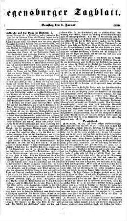 Regensburger Tagblatt : Kampf-Organ für nationale Freiheit und soziale Gerechtigkeit. 1870 = Jg. 33, 1 - 6