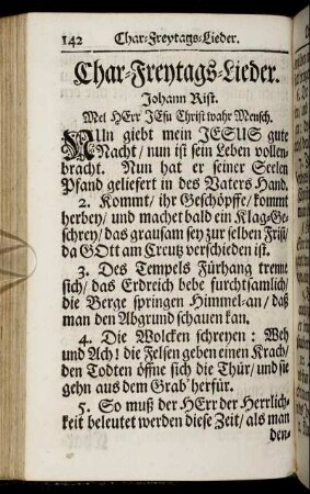 Char- Freytags- Lieder. - Oster- Lieder.