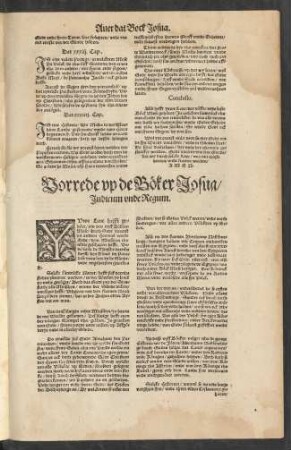 Vorrede up de Böker Josua/ Judicum unde Regum.