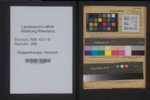 Entnazifizierung Heinrich Hoppenkamps , geb. 30.06.1905 (Hilfsarbeiter)