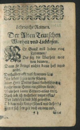 Lehrreiche Reimen.