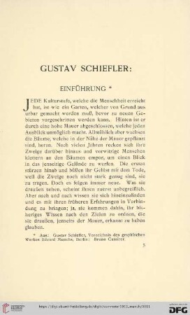 Gustav Schiefler: Einführung