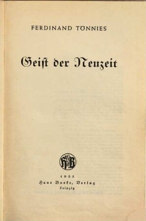 Geist der Neuzeit