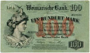 Geldschein, 100 Mark, 1.1.1874