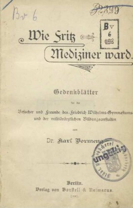 Stempel: Städt. Volksbücherei Schöneberg