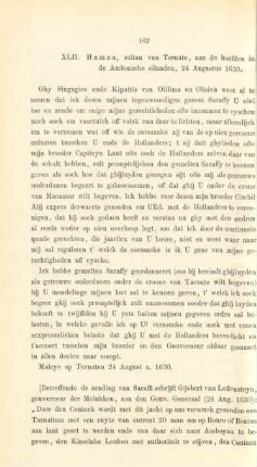 XLII. Hamza, sultan van Ternate, aan de hoofden in de Ambonsche eilanden, 24 Augustus 1630