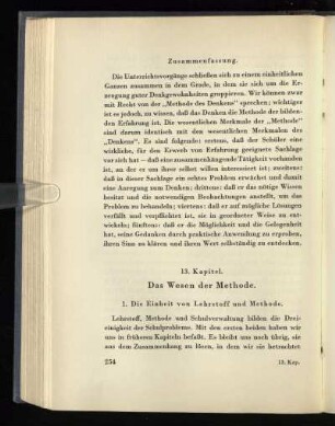 13. Kapitel. Das Wesen der Methode