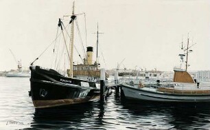 Tonnenleger "Bussard" und Seenot-Rettungsboot "Hindenburg"