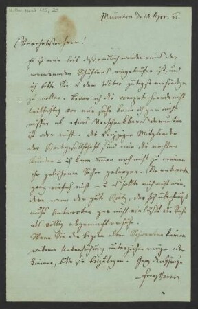Brief an Julius Joseph Maier : 18.04.1861