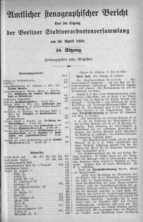 No. 18, 26. April 1928