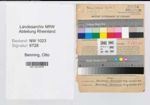 Entnazifizierung Otto Benning , geb. 12.02.1888 (Oberschirrmeister)