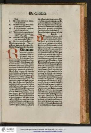 Incipit collatio secunda abbatis Cheremonis de castitate.