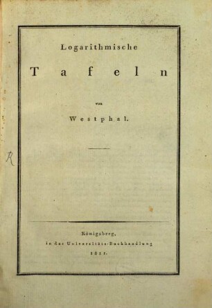Logarithmische Tafeln