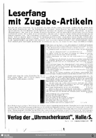 Leserfang mit Zugabe-Artikeln