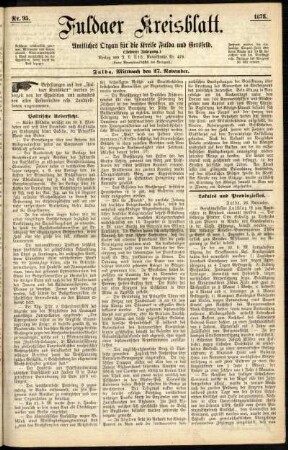 Ausgabe vom Mittwoch, den 27. November 1878.