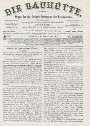 No. 29. Frankfurt a. M., den 20. Juli 1912. 55. Jahrgang.
