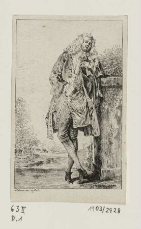 Mann mit aufgestütztem Ellenbogen, Blatt 1 der Folge "Figures de modes"