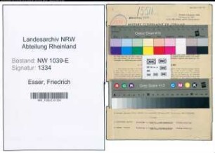Entnazifizierung Friedrich Esser , geb. 20.09.1902 (Feuerwehrmann)