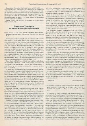 772-774 [Rezension] Koch, Diether, Christen in politischen Konflikten des 20. Jahrhunderts