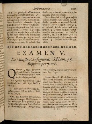 1001-1012, Quaero I. Quis & quotuplex est Minister Sacramenti ...