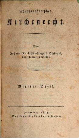 Churhannöversches Kirchenrecht, 4