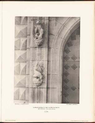 Gemeindedoppelschule in der Hausburgstraße, Berlin: Detail Portal Rektorenhaus (aus: Neubauten der Stadt Berlin, Bd. IV, 1905)