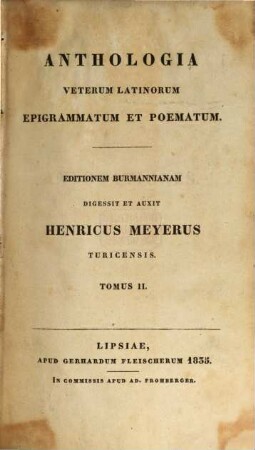 Anthologia veterum Latinorum epigrammatum et poematum, 2