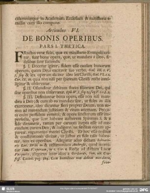 Articulus VI. De Bonis Operibus